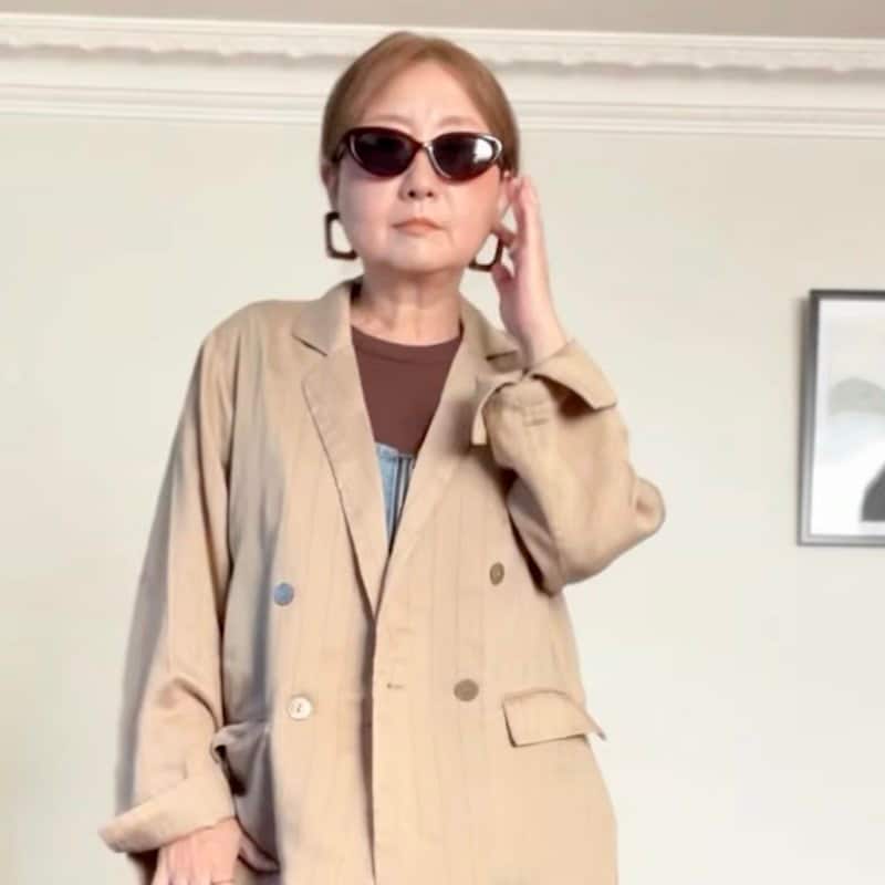 【60歳のスタイリスト】薄手ジャケット×デニムで作る大人カジュアルがおしゃれ