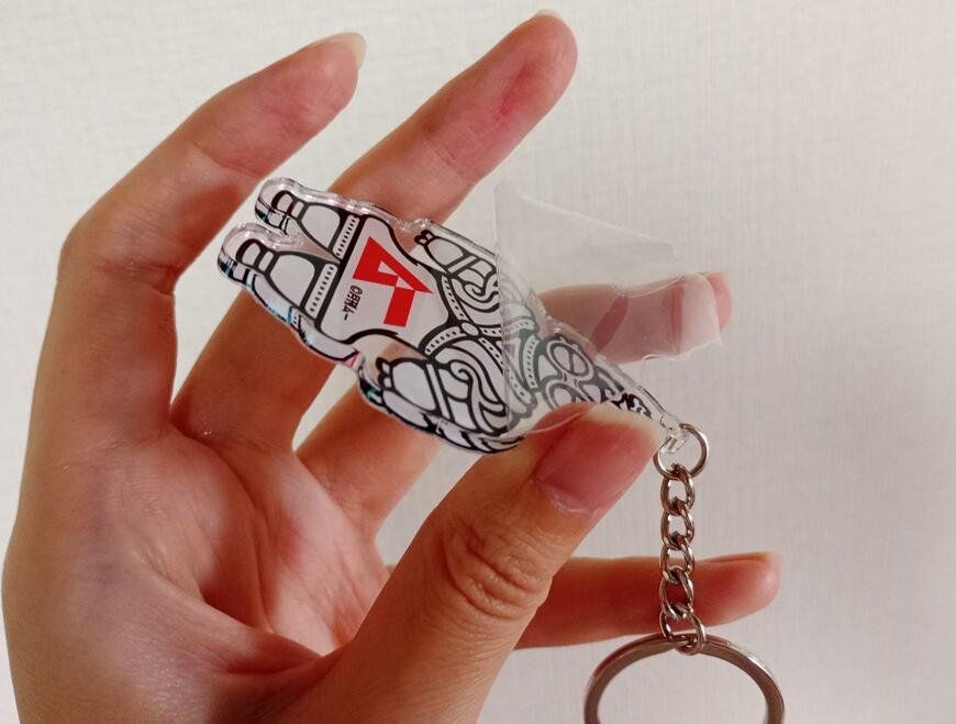 筆者撮影(セリア、ムーアクリルキーホルダー)