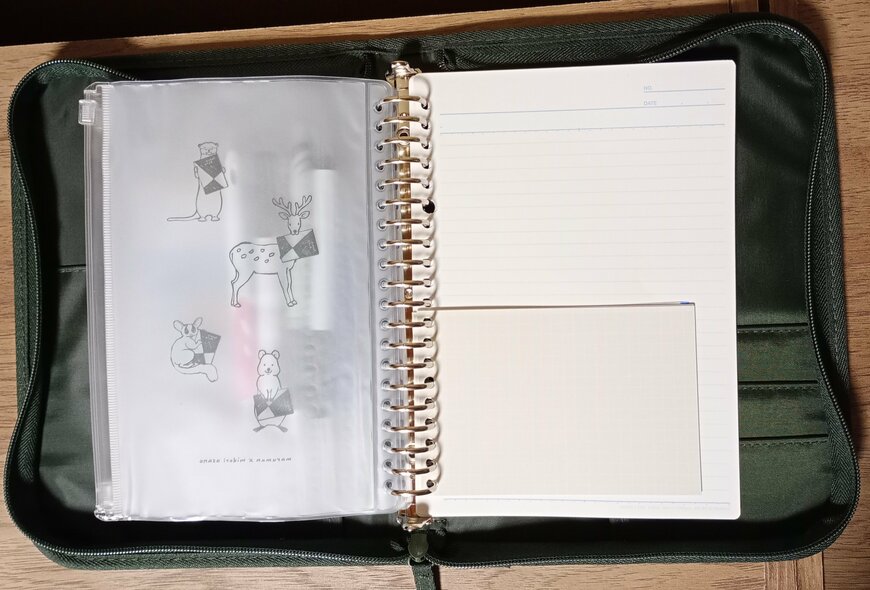 筆者撮影（宝島社、『「図案スケッチブック」A5バインダーポーチつき バインダーのある毎日』）