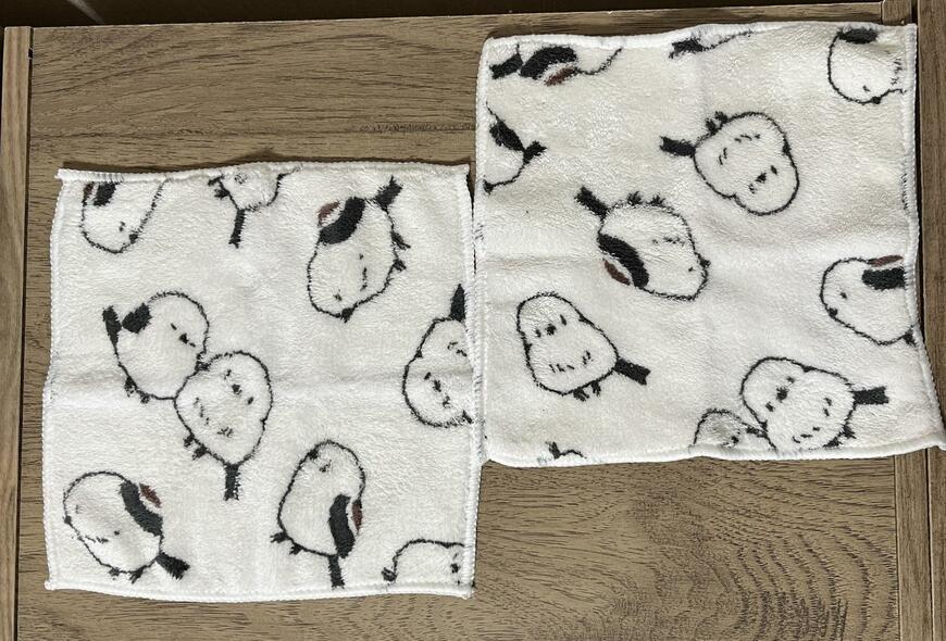 キャンドゥ、MFハンカチタオル2Pシマエナガ柄画像