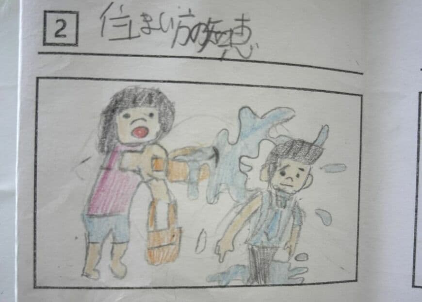 打ち水の絵