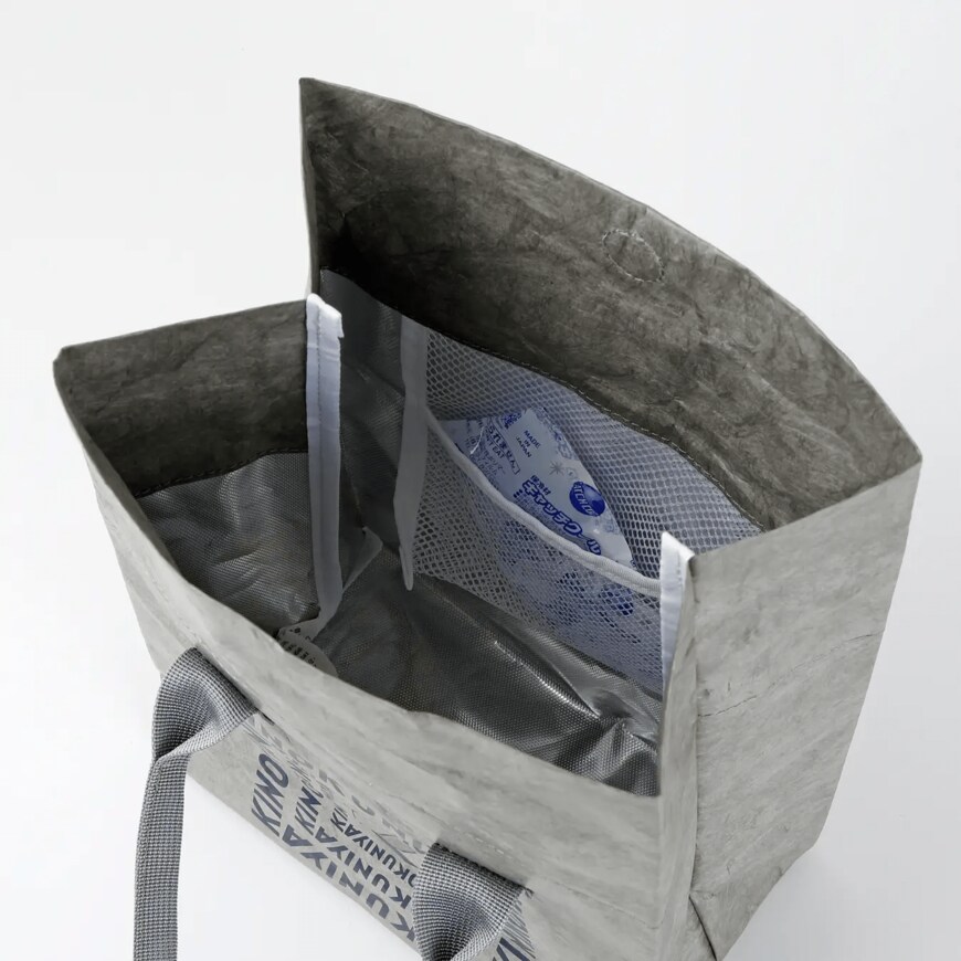 紀ノ国屋公式　紀ノ国屋　リンクリーランチ保冷バッグ　グレー×ネイビー　画像