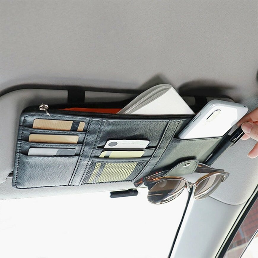 出所:ワッツ公式 車用サンバイザー 日除け 車載サンボード ポケット/CW-1 ブラック 358274