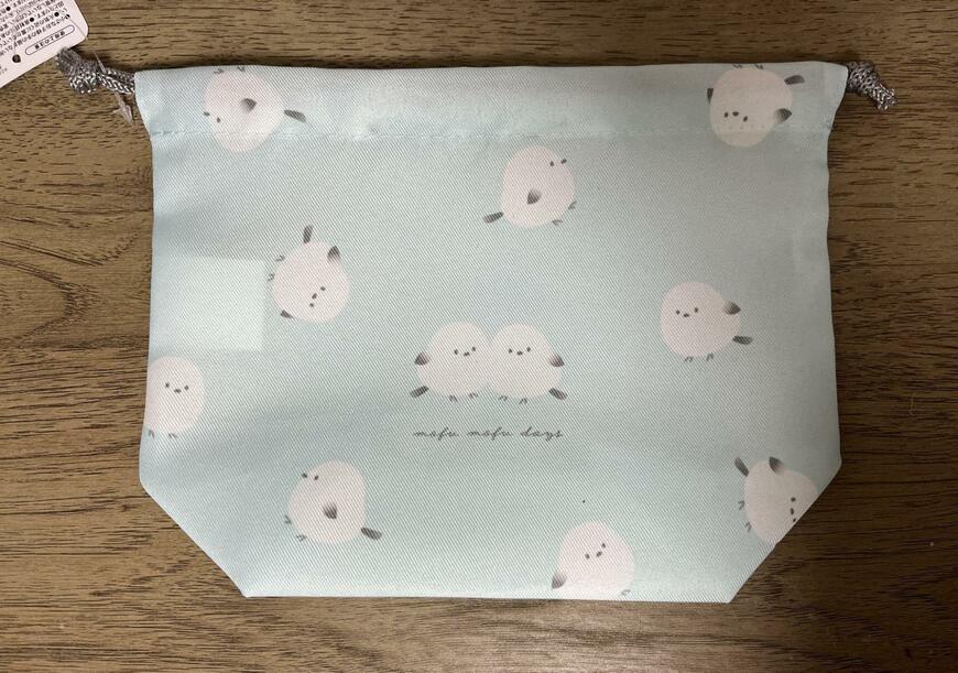 セリア、ランチ巾着シマエナガ画像