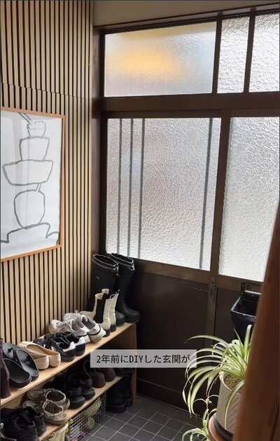 靴が渋滞していたDIY前の玄関