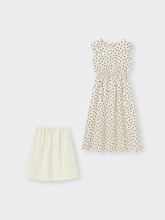 GU公式 ドットプリントワンピース