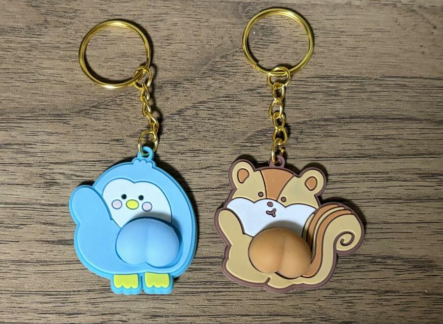 筆者撮影（セリア、キーホルダー ぷにぷにおしり）