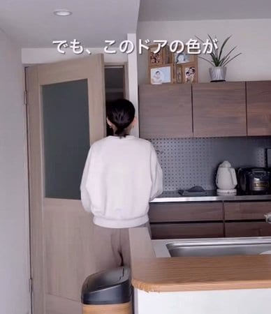 【DIY術】築25年の中古マンションのリビングドアにペンキを6度塗りし、ブルックリン風にアレンジ。手間をかけて空間の印象を変え、日々の暮らしに馴染む部屋づくりの工夫