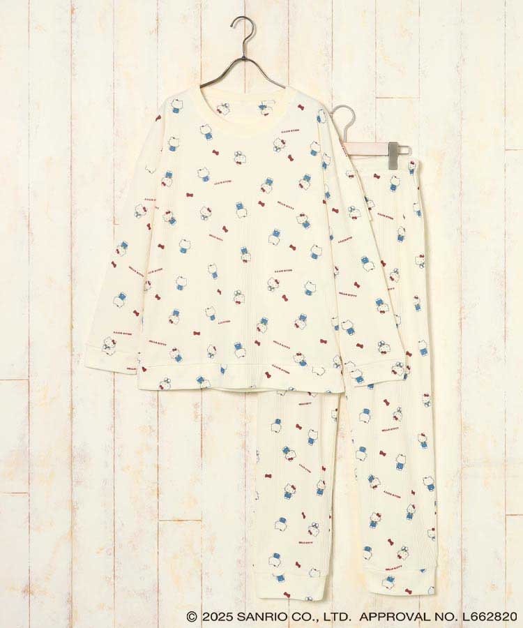 出所：ブルーブルーエ公式　ハローキティワッフルルームウェア上下セット