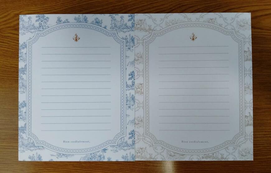 筆者撮影（セリア、レターセット 4セット トワルドジュイスタイル）