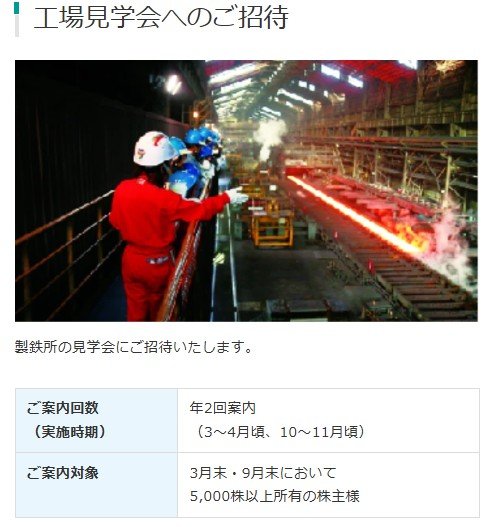 出所：日本製鉄株式会社「株主優待」