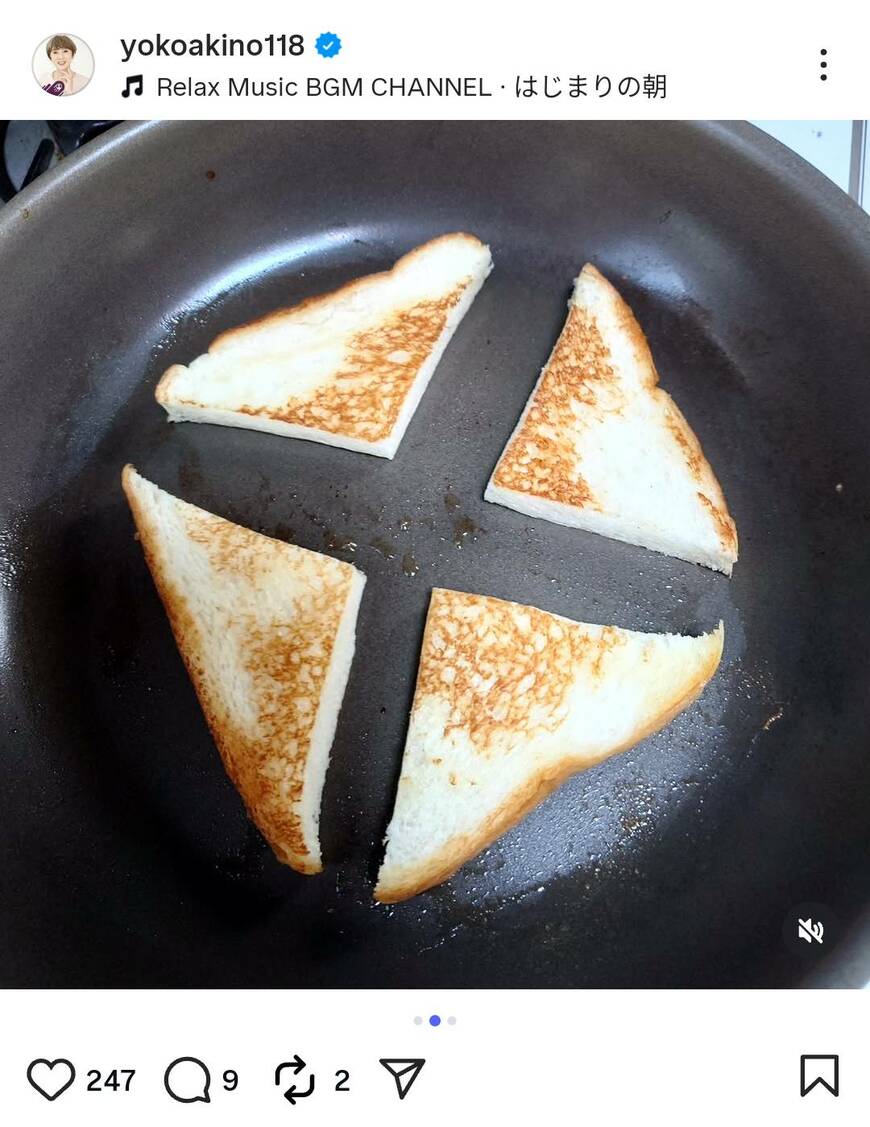 出所：秋野暢子のInstagram（＠yokoakino118）参照日：2026年4月16日