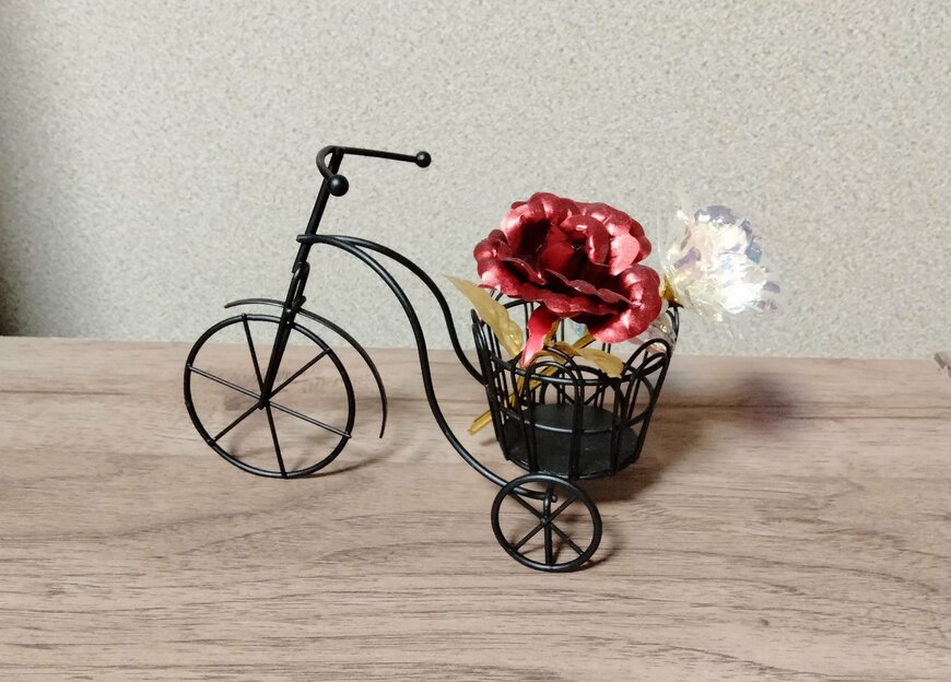 筆者撮影（ダイソー、アイアンインテリア小物（自転車B））