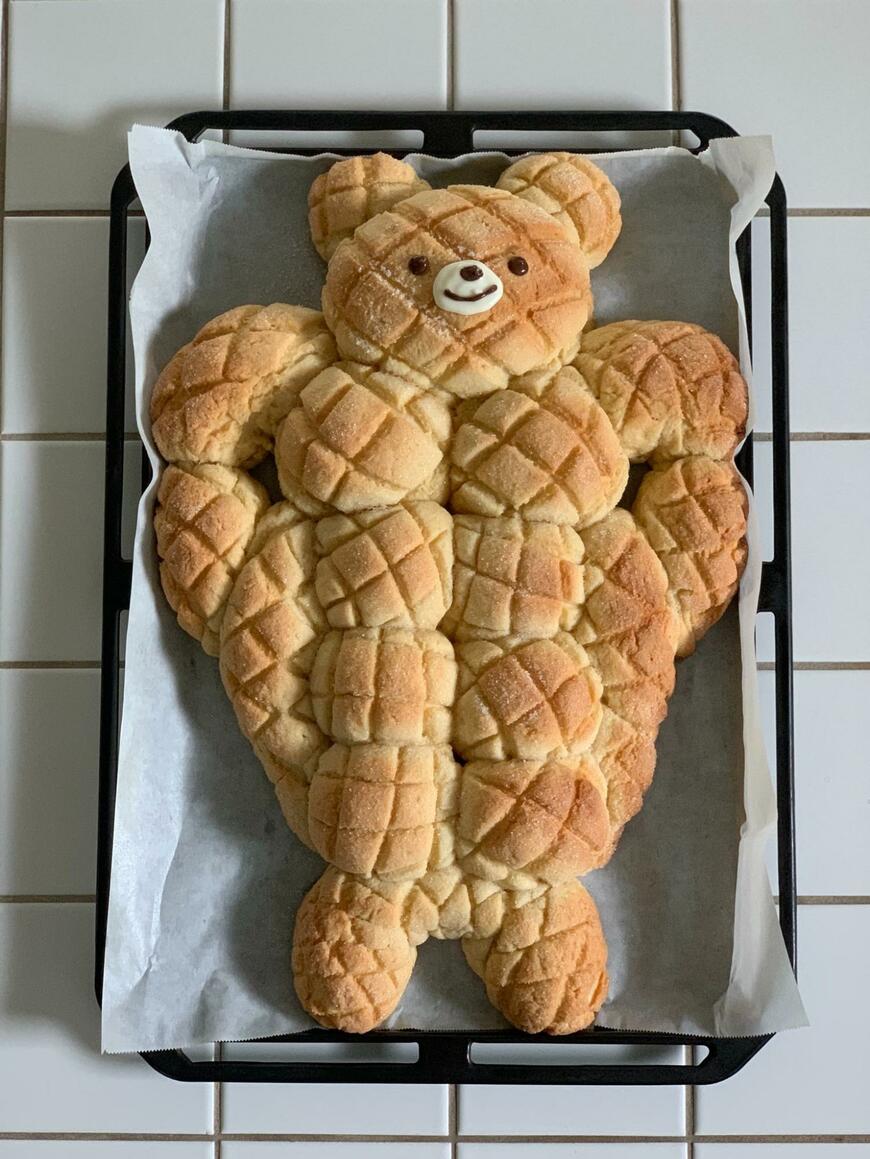 メロンパンでできたくま