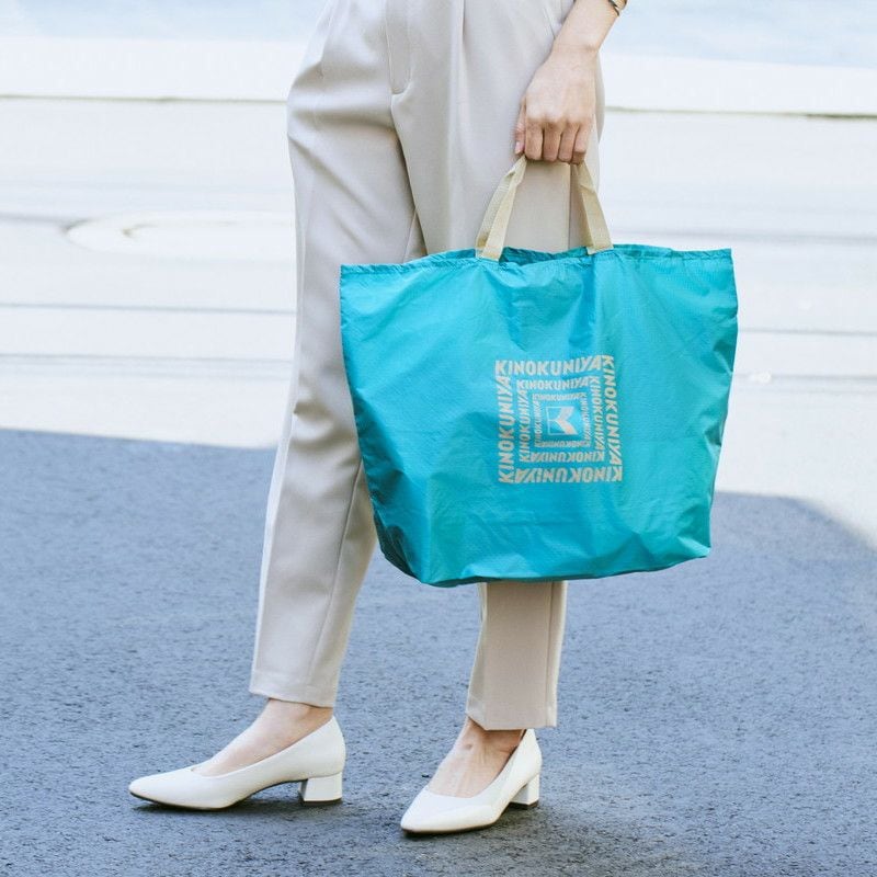 紀ノ国屋　ニューポケッタブルバッグ　フレンチグリーン