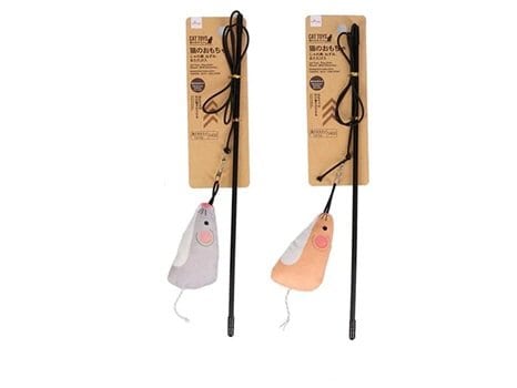 猫のおもちゃ（じゃれ棒、ねずみ、またたび入）