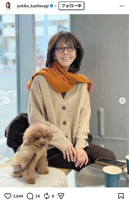 出所：柏木由紀子のInstagram（＠yukiko_kashiwagi） 参照日：2026年2月4日