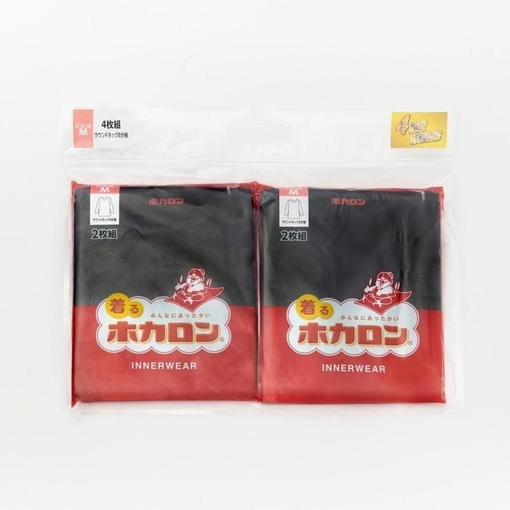 出所：しまむらパーク レディース　ホカロン　ハッピーバッグ　クルーネック長袖インナー　4枚組