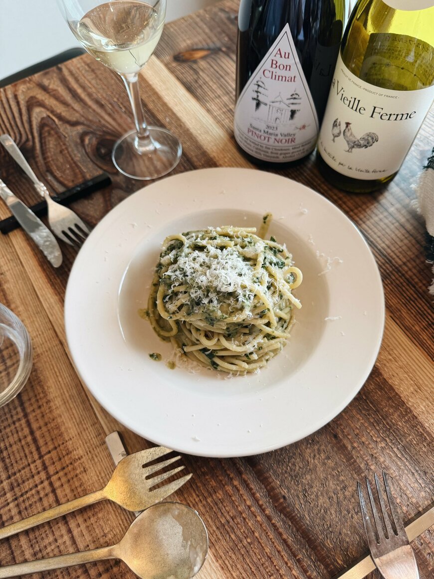 お姉さんが撮影したジェノベーゼとテーブルコーデ