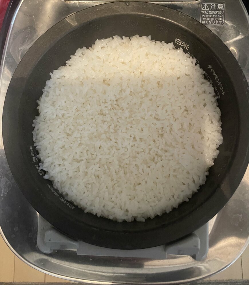 長男が初めて炊いたごはん