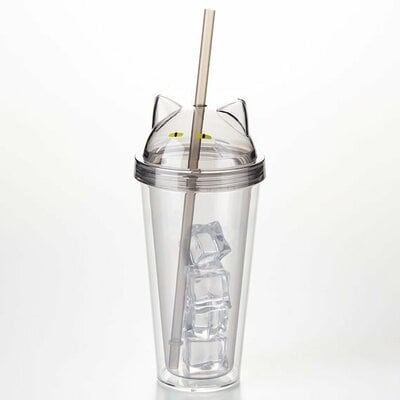 ニトリ公式通販ニトリネット ストロー付きタンブラー(デコネコ TY604)商品画像