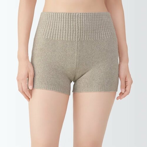 コットン混もこもこニットオーバーパンツ