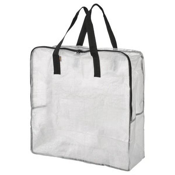たっぷり収納「ディムパ 収納バッグ 透明 65×22×65cm」（399円）
