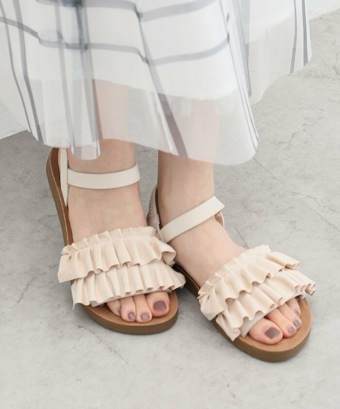 軽量屈曲フリルサンダル