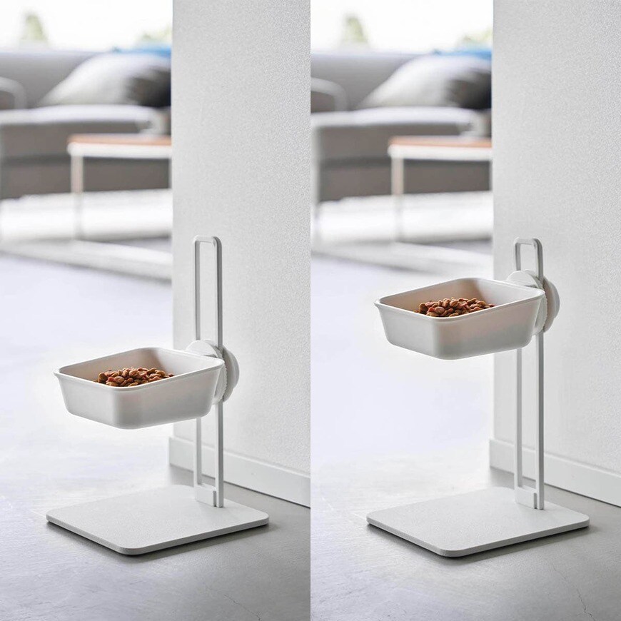 出所：【公式】山崎実業tower（タワー）　高さ調節ペットフードボウルスタンド ヌークス