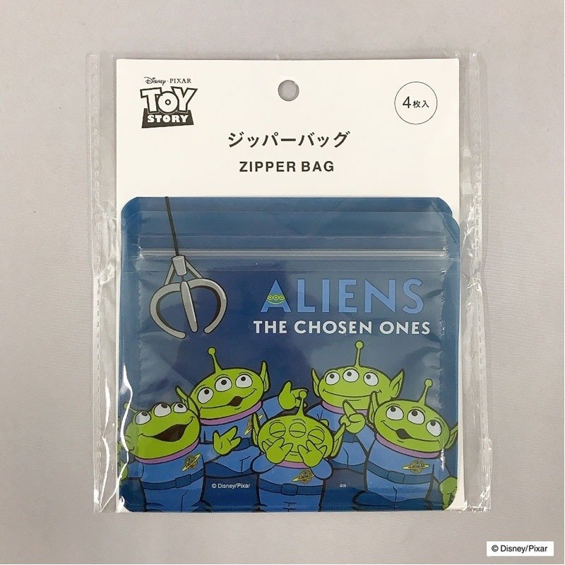 出所：キャンドゥ公式　ディズニー／エイリアン　ジッパーバッグ　4P　NV