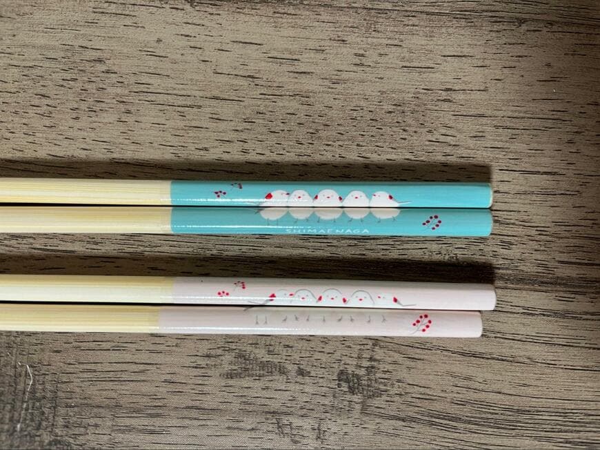 キャンドゥ、竹塗箸5P シマエナガ画像