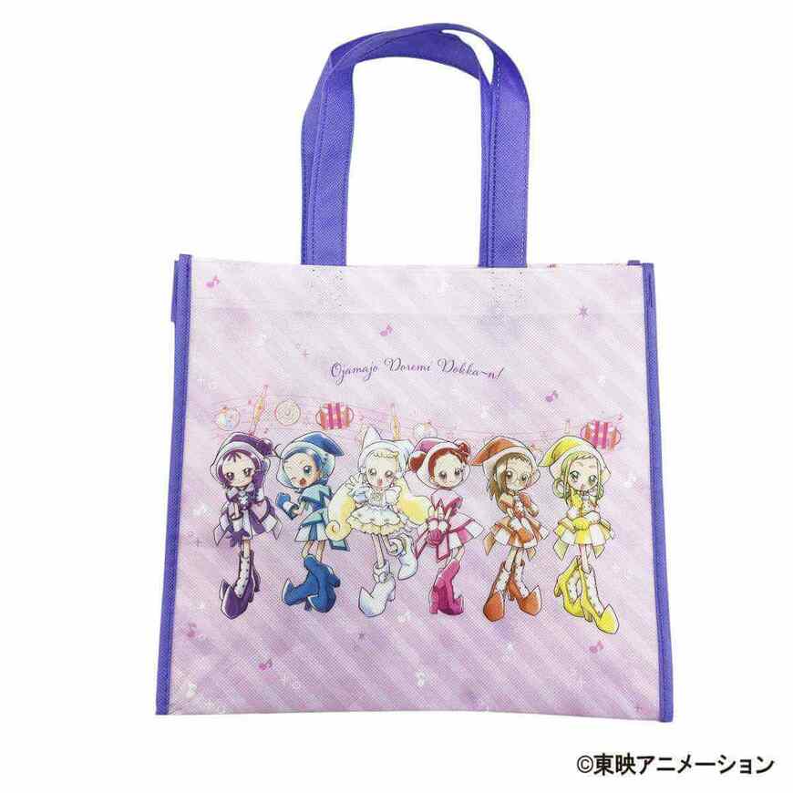 ワッツ公式　おジャ魔女どれみドッカ〜ン!　不織布コーティングバッグ　パープル