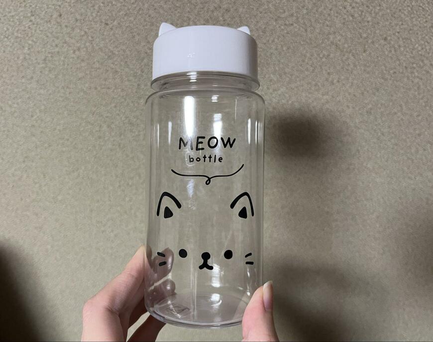 セリア、キューティーズ 耳付きドリンクボトル 380ml画像