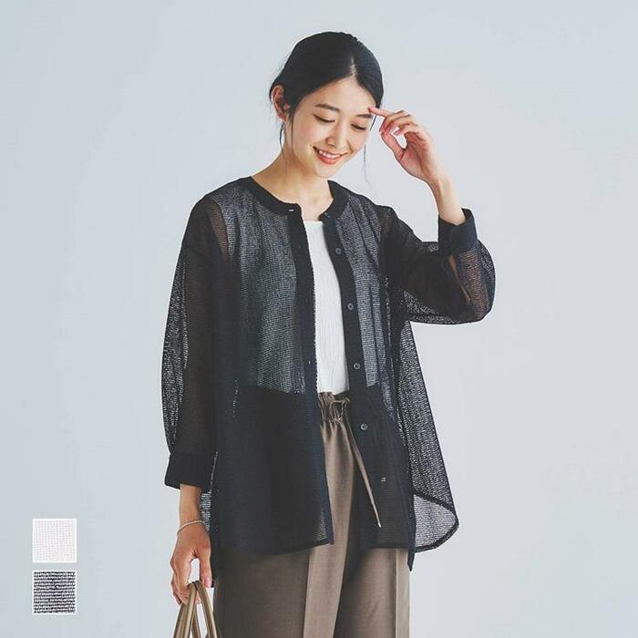 7分袖メッシュシャツ