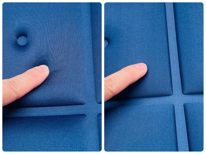 低反発レジャークッション(左:ソフト面/右:ハード面)