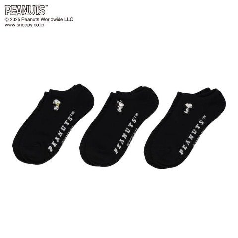 レディース　3足組スニーカーインソックス（PEANUTS）