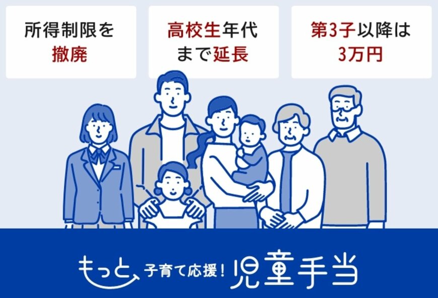 出所:政府広報オンライン「2024年10月分から児童手当が大幅拡充!対象となるかたは必ず申請を」