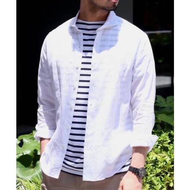 EDIFICE - ウォッシュド リネン カッタウェイカラー シャツ ¥11,880（税込）