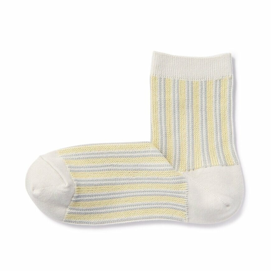 出所：無印良品公式　足なり直角　履き口やわらか　ジャカード柄ショート丈靴下（婦人）