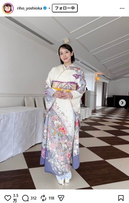 出所：吉岡里帆のInstagram（＠riho_yoshioka） 参照日：2026年4月2日