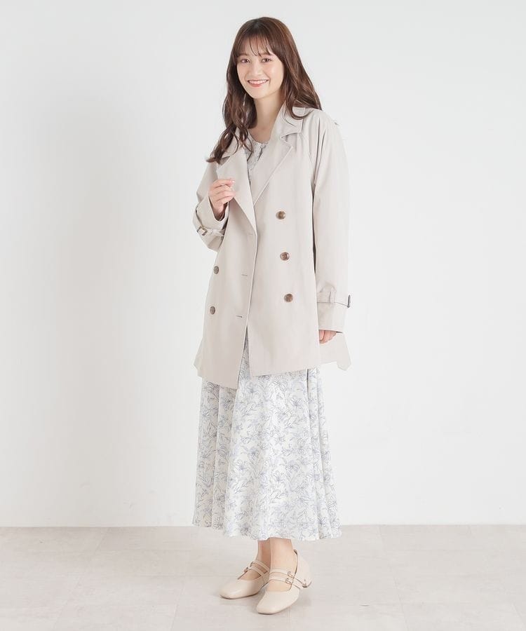 出所：ハニーズ公式　撥水加工ハーフ丈トレンチコート