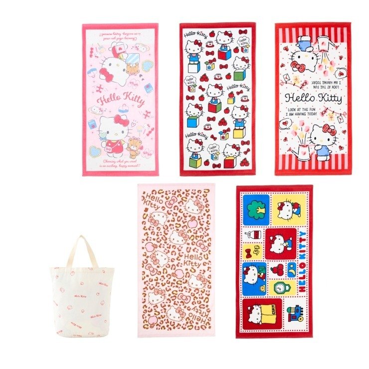 出所：しまむらパーク バスタオル（5枚組・ハローキティ）・ピンク210