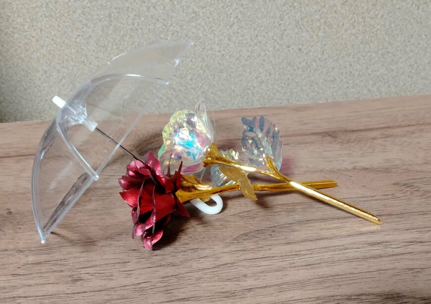 筆者撮影（セリア、ミニチュア傘）