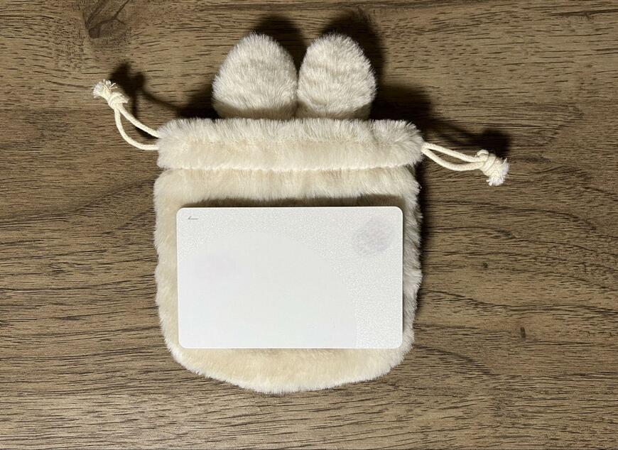 セリア、ラビット巾着袋 巾着ポーチ ナチュラルカラー