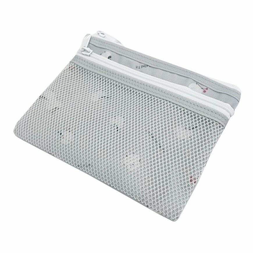 ワッツ公式　ダブルファスナーポーチ シマエナガ柄