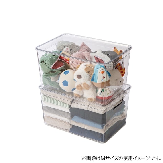 出所：ニトリ公式通販ニトリネット　積み重ねできる ふた付き クリア収納ボックス