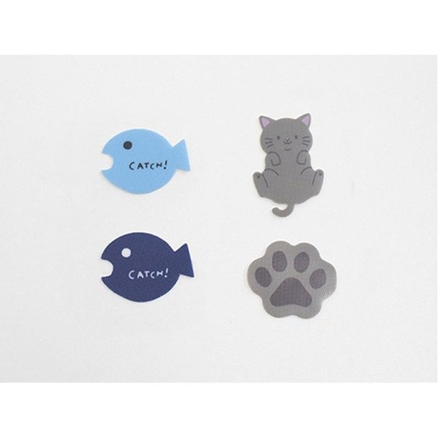 キャンドゥ公式 スポンジキャッチ2P ネコとさかな