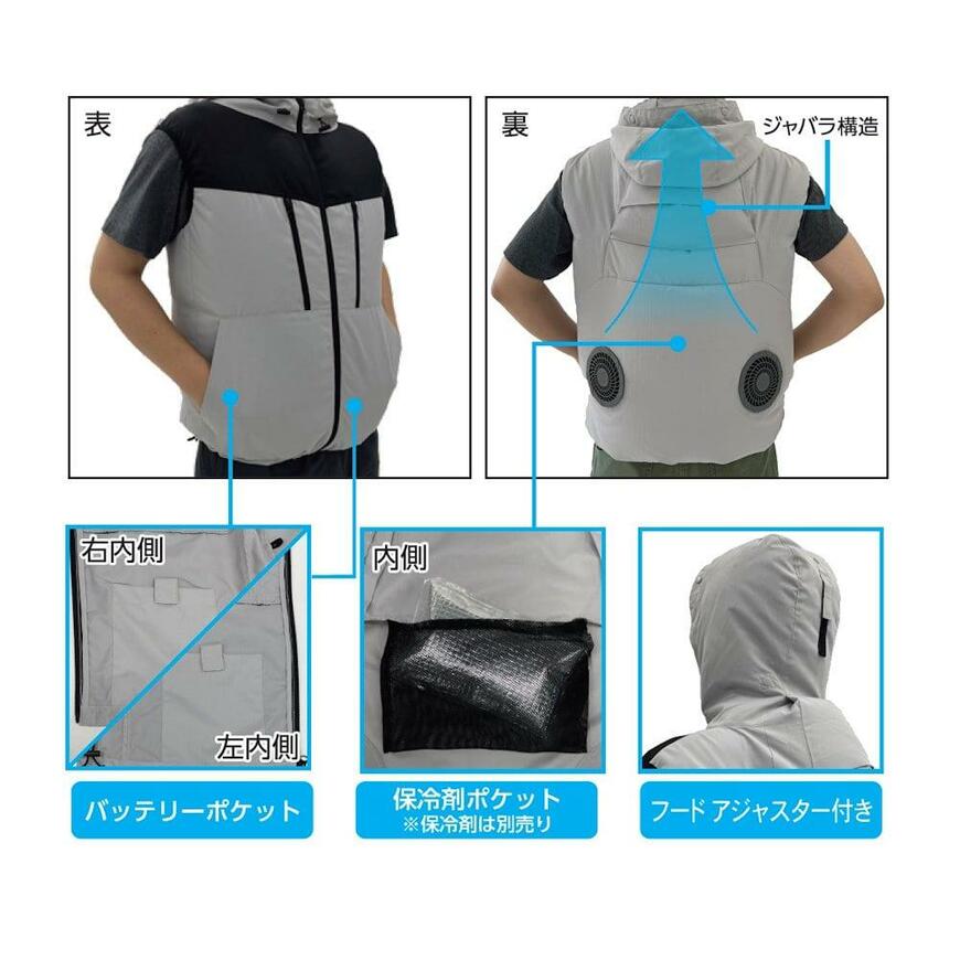 SOLVIC(ソルビック) ファン取付用ウェア フードベスト