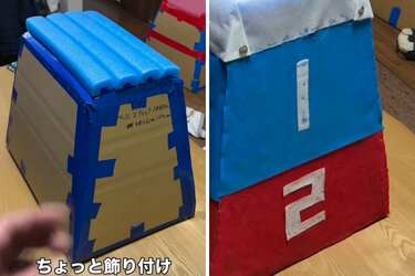 子どもの室内遊びに役立つ手作りの正解。ダンボールとプールスティック