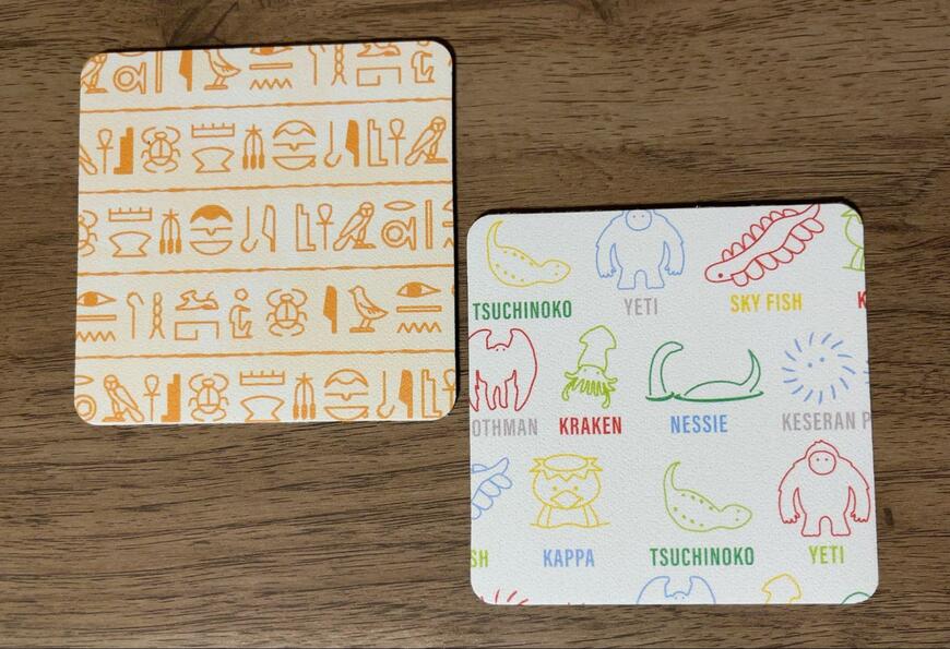 筆者撮影（セリア、吸水コースター 古代文明・UMA）